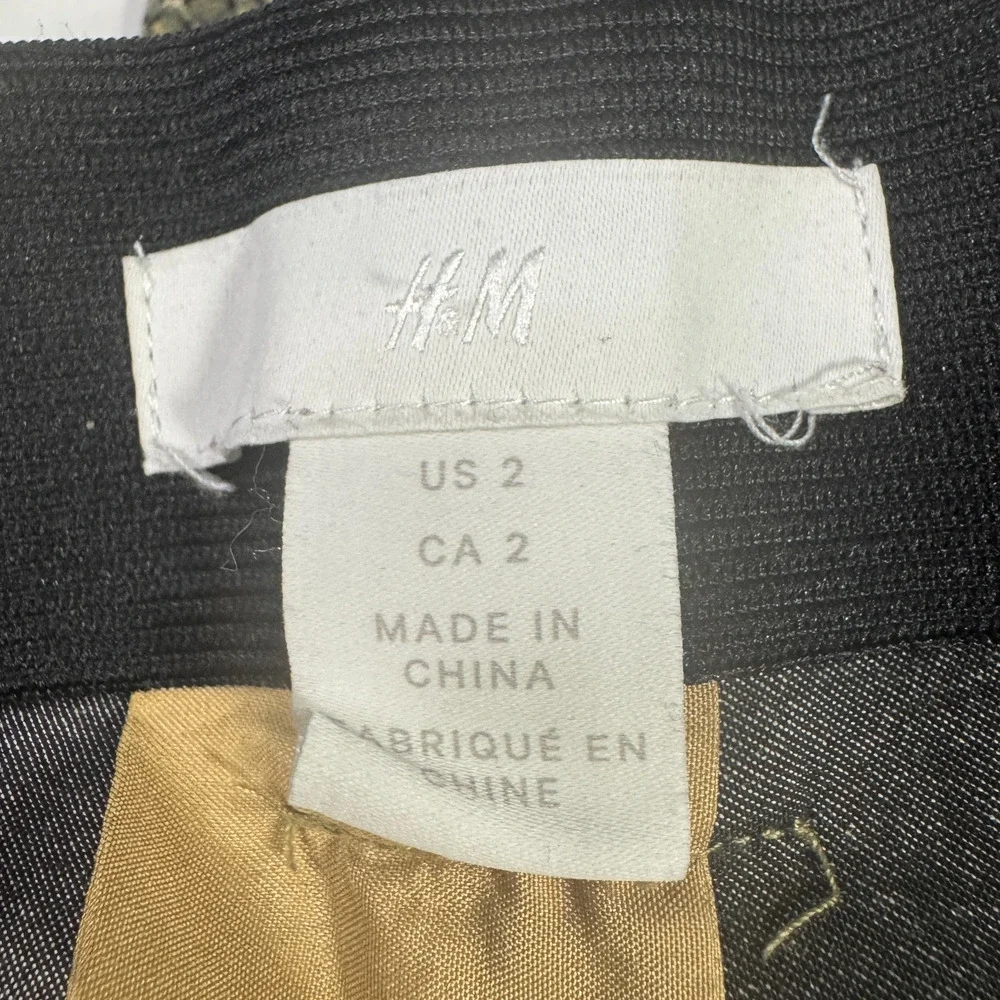 H&M Womens Size 2 Pants Animal Print‎ Maximalist Professional Career Interview